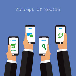 concept of mobile app in flat design on violet vector image