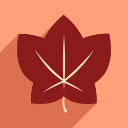 flat with shadow icon and mobile application leaf vector image