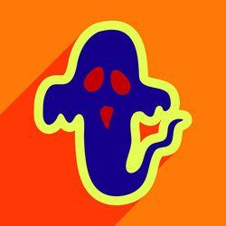 flat with shadow icon ghost on a colored vector image
