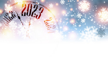 Half hidden clock showing 2023 Royalty Free Vector Image