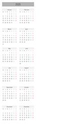 Monthly calendar annual of year 2025 vector