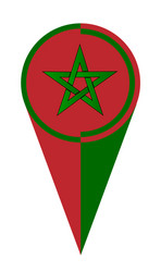 Morocco map pointer location flag vector