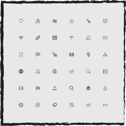 web simple linear icons set vector image
