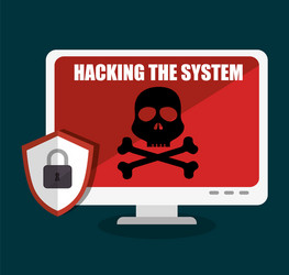 hacking the system concept icons vector image