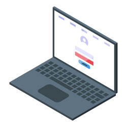 laptop showing login form for secure access vector image