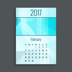 Monthly calendar for 2017 vector