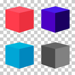 set of isometric cube design web modern concept vector image
