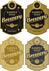 set of labels for beer and brawary vector