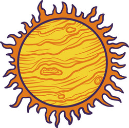 Space planet icon set hand drawn style Royalty Free Vector