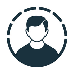 user profile icon showing person inside dashed vector image