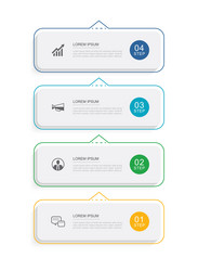 4 data infographics rectangle tab index template vector image
