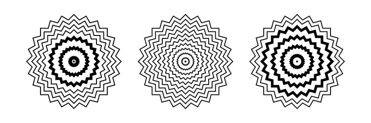 Abstract Zigzag Circle Patterns vector image
