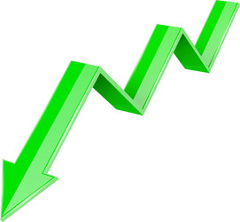 Green 3d down arrow financial graph Royalty Free Vector