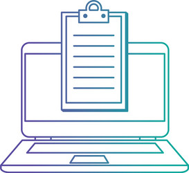 laptop computer with checklist vector image