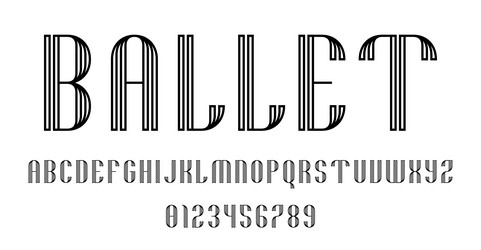 set of alphabets font letters and numbers vector image