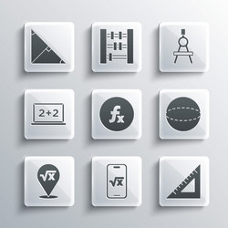 set square root of x glyph triangular ruler vector image