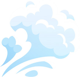 cartoon wave splashing and creating foam vector image