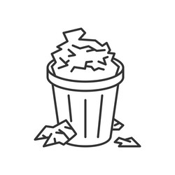 full trash bin icon in line style image vector