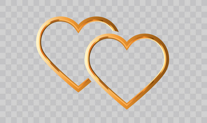Gold frame heart on a white background Royalty Free Vector