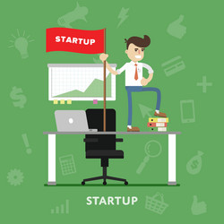 Startup business project process flat vector