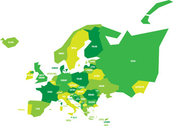 very simplified infographical political map vector