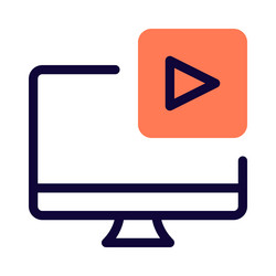 visual media displayed on computer screen vector image