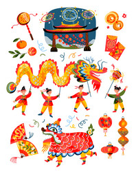chinese new year celebration elements set Vector Image