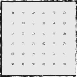 web simple linear icons set vector image