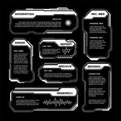white futuristic hud ui elements sci-fi user vector image