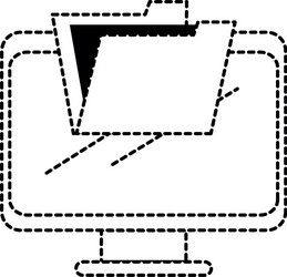 computer display with folder vector image