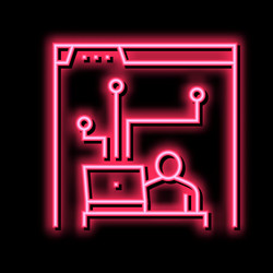 developer working and codding program neon glow vector image