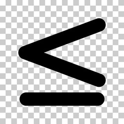 less than or equal to mathematics symbol vector image
