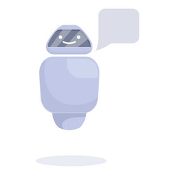 cute smiling robot chatting using speech bubble vector image