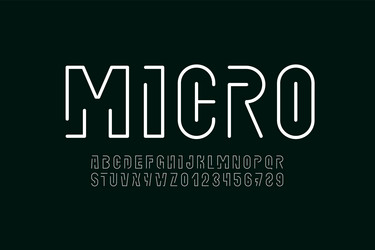 digital font alphabet from thin segment line vector image