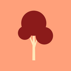 flat with shadow icon and mobile application tree vector image