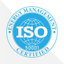 Iso 9001 - energy management certification stamp vector