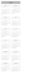 Monthly calendar annual of year 2028 vector