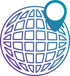 planet with pointer location vector image