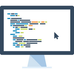 program coding flat web icon concept vector image