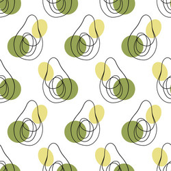 Avocado seamless pattern vector