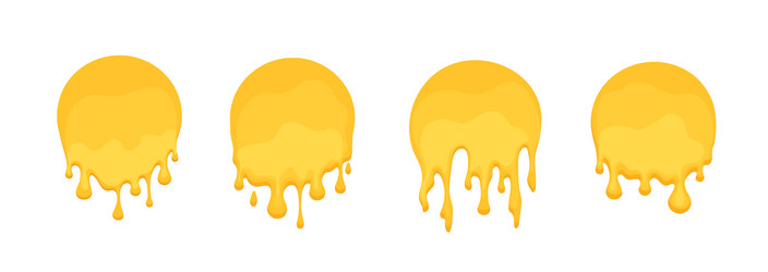 circle with melted honey drips round blobs set vector image