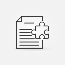 Document with Puzzle Icon vector image