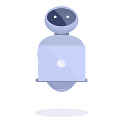 robot working remotely from home office holding vector image