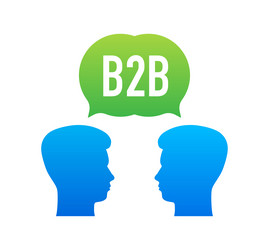 B2b sales person selling products business-to vector