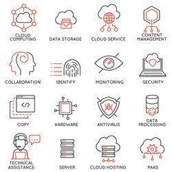 Cloud Computing Icons - Data & Storage vector image