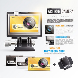 Digital Camera Poster - Zoom Concept Vector Image