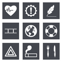 icons for web design and mobile applications set 9 vector image