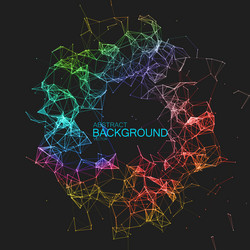 Iridescent plexus lines and particles background vector