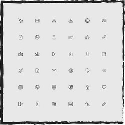 web simple linear icons set vector image