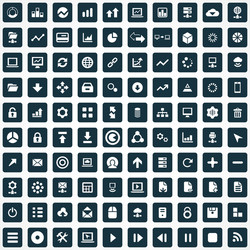 100 big data database icons set vector